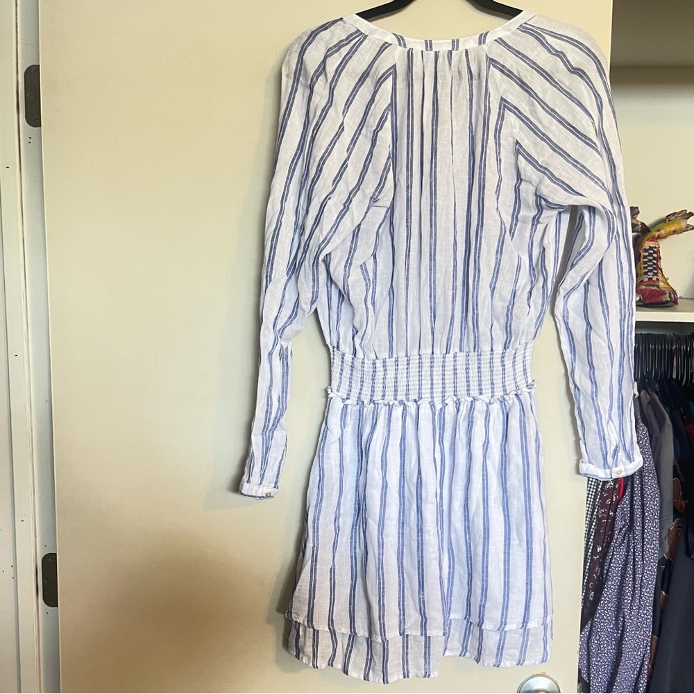 Rails Jasmine Villa Stripe Long Sleeve Linen Blend Dress sz S NWT - Picture 11 of 15